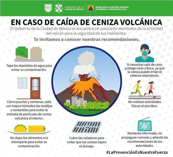 Estas son las recomendaciones a los capitalinos por caída de ceniza del Popocatépetl *
